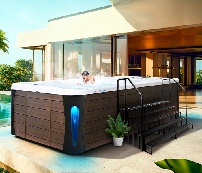 Calspas hot tub being used in a family setting - Upland