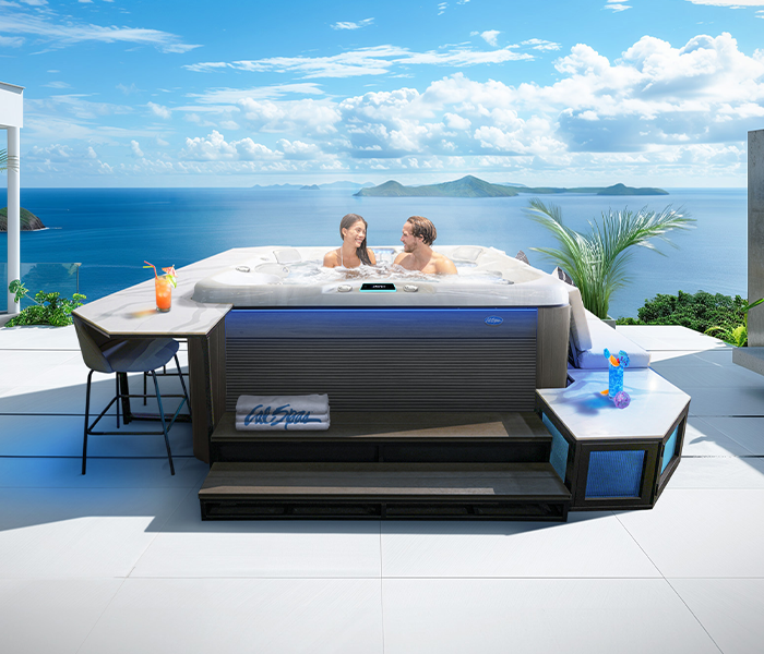 Calspas hot tub being used in a family setting - Upland